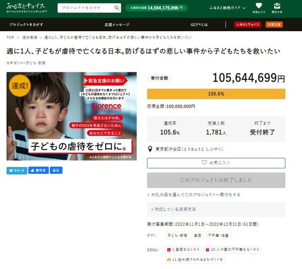 일본 고향납세 포털 '후루사토초이스' 크라우드 펀딩[홈페이지 캡처]