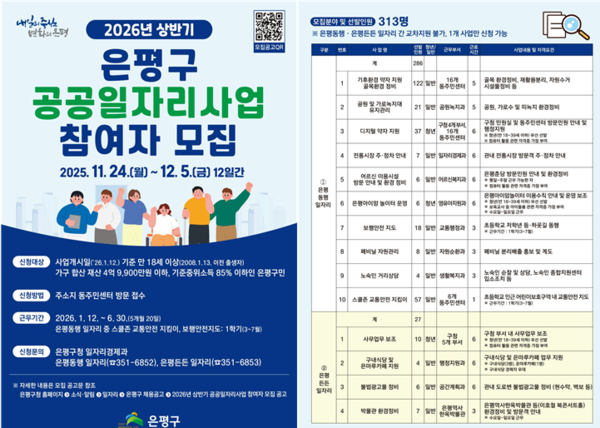은평 공공일자리사업 포스터 ( 제공: 은평구)